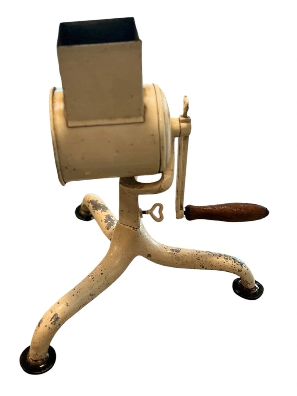 Vintage Hand Crank Rotary Cheese Grater with 3 Interchangeable Drums & Suction